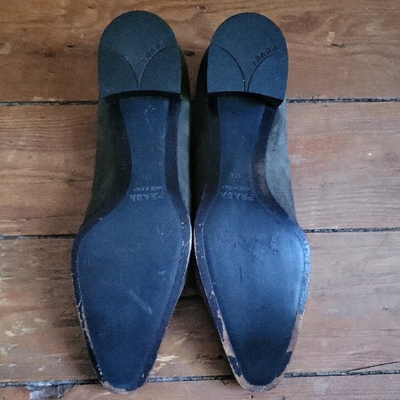 Prada Women's Green Suede Loafers - Picture 5 of 10